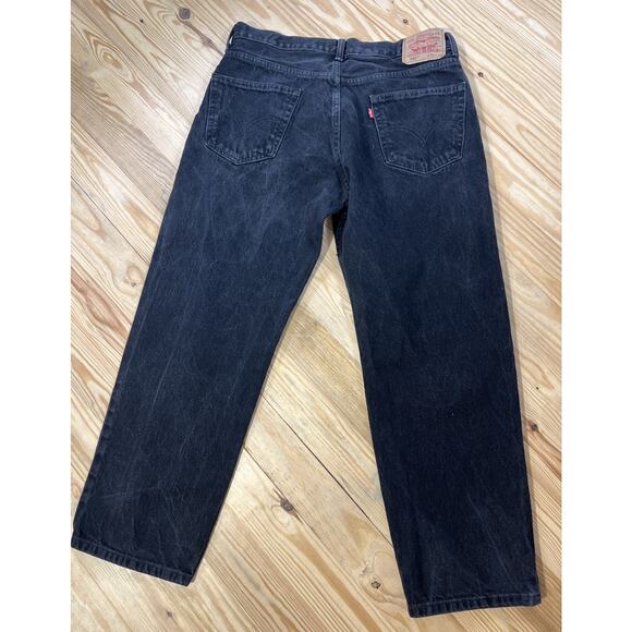 Levi's 550 Relaxed Fit Men's sz W36xL30 Black Tapered Leg Jean Y2K - Picture 2 of 8